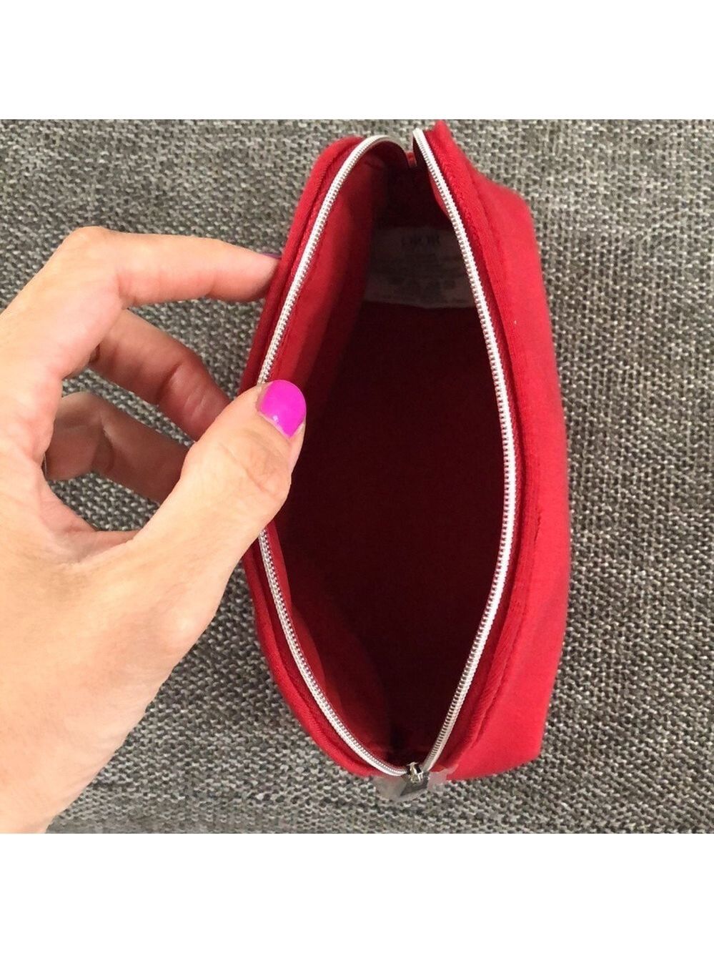 Dior Beauty Makeup Logo Small Luxury Pouch Gift Authentic Red - Picture 10 of 17